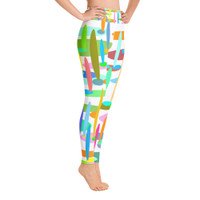 Ann Gertrude "Ponds Paradise" Yoga Legging - White
