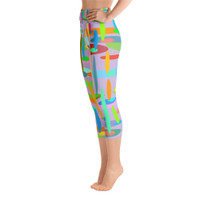 Ann Gertrude "Ponds Paradise" Yoga Capri Legging with Pocket - Lavender