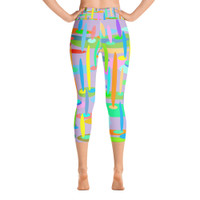 Ann Gertrude "Ponds Paradise" Yoga Capri Legging with Pocket - Lavender