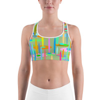 Ann Gertrude "Ponds Paradise" Sports Bra - Green
