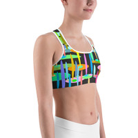 Ann Gertrude "Ponds Paradise" Sports Bra - Black