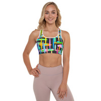 Ann Gertrude "Ponds Paradise" Padded Sports Bra - Black
