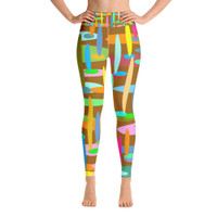 Ann Gertrude "Ponds Paradise" Yoga Legging with Pocket - Brown