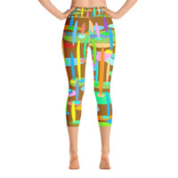 Ann Gertrude "Ponds Paradise" Yoga Capri Legging - Brown