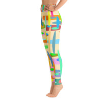 Ann Gertrude "Ponds Paradise" Yoga Legging with Pocket - Peach