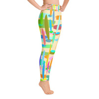 Ann Gertrude "Ponds Paradise" Yoga Legging with Pocket - Peach