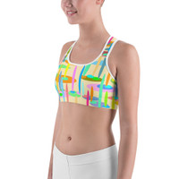 Ann Gertrude "Ponds Paradise" Sports Bra - Peach