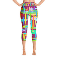 Ann Gertrude "Ponds Paradise" Yoga Capri Legging with Pocket - Wine