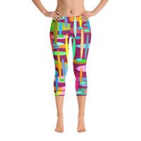 Ann Gertrude "Ponds Paradise" Low Rise Capri Legging - Wine
