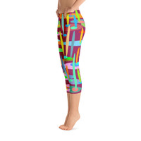 Ann Gertrude "Ponds Paradise" Low Rise Capri Legging - Wine