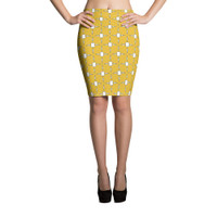 Ann Gertrude No. 45 Pencil Skirt - Mustard & White 