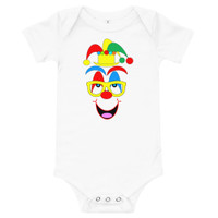 Ann Gertrude Clown Short Sleeve Onesie 3M to 24M (Yellow Hat & Glasses)