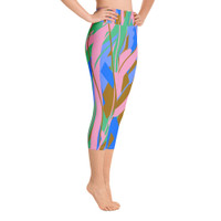 Ann Gertrude "Fields of Passion" Yoga Capri Legging with Pocket