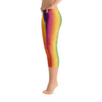 Ann Gertrude "Rainbow Shimmer" Low Rise Capri Legging 