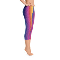 Ann Gertrude "Rainbow Shimmer" Low Rise Capri Legging 