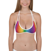 Ann Gertrude "Rainbow Shimmer" Reversible Bikini Top