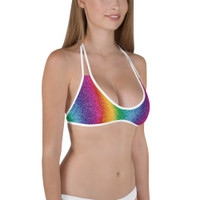 Ann Gertrude "Rainbow Shimmer" Reversible Bikini Top