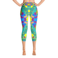 Ann Gertrude "Graffiti II" Yoga Capri Legging with Pocket