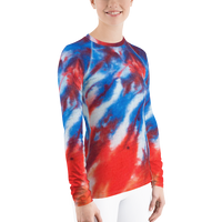 Ann Gertrude "Storm" Tie Dye Women's Long Sleeve Rash Guard