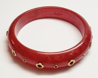 Dolce & Gabbana Rust and Brass/Acrylic Bangle Bracelet