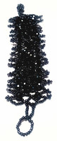 Glittering Crystal-Beaded Basket Weave Deep Navy Bracelet - Vintage 