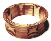 Wooden Bracelet - So Boho Concave Art Bangle - Vintage 