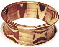 Wooden Bracelet - So Boho Concave Art Bangle - Vintage 