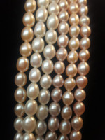 Natural Lustrous Freshwater Pearls in Pastel 6-Strand Statement Necklace - Vintage