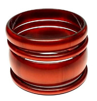 Bakelite Root Beer Soda Stack Bangle Bracelet Set - Vintage