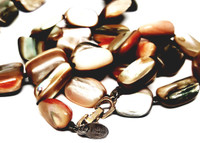 Natural Abalone Blocks  Necklace by Les Bernard - Vintage Rare