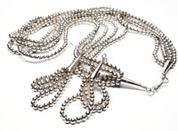 Sterling Silver Small Graduated Ball 5-Strand Necklace 3-Strand Earring Set - Vintage