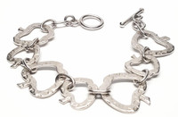 Sterling Silver Apple Cut-Out Bracelet - Vintage