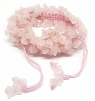 Natural Rose Quartz Pretty Pink Bunches of Love String Pull Bracelet