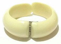 Bakelite Chunky Vanilla Clamper Bracelet - Vintage