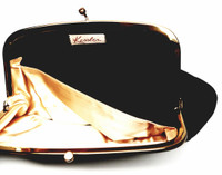 Kessler Black Suede Fold Clutch Purse - Vintage 1960s