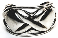 Kabana Sterling Silver Modernist Three X Heavy Cuff Bracelet - Vintage