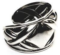 Kabana Sterling Silver Modernist Three X Heavy Cuff Bracelet - Vintage