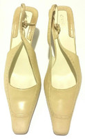 Gucci Tan Leather Kitten Slingback Heels  - Size US 8B - Vintage