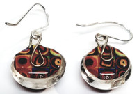Mapache Sterling Silver Murano Glass Colorful Rings Earrings - Vintage