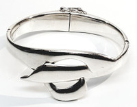 Sigi Pineda Sterling Silver Heavy Modernist Bangle Bracelet - Vintage