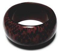 Lucite Crimson Cheetah Bangle Bracelet - Vintage