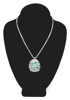 Bernice Bonney Sterling Silver Natural Turquoise Stone Pendant with Sterling Silver Necklace - Vintage