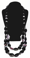 Heavy Lucite Big Purple Falls Graduated Double Strand Necklace - Vintage