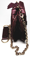 Juicy Couture Purple Grape Soft Leather Heavy Gold Chain Purse - New