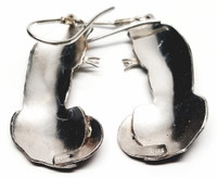 Sterling Silver Cheetah Enamel Earrings - Vintage