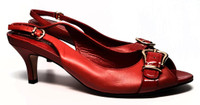 Cole Haan Nike Air Cherry Red Leather Peep Toe Pumps - Size US 9B - New