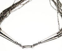 Sterling Silver Long Liquid 10-Strand Necklace - Vintage 1950s