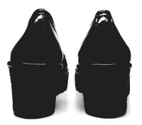 Fly London Black Patent Leather Platform High Wedge  - Size US 11-11.5 - New