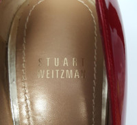 Stuart Weitzman Cherry Red Patent Leather "Platswoon" Platform Heels - Size US 8 - New