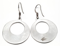 Taxco Sterling Silver Onyx Enamel Solar Earrings - Vintage